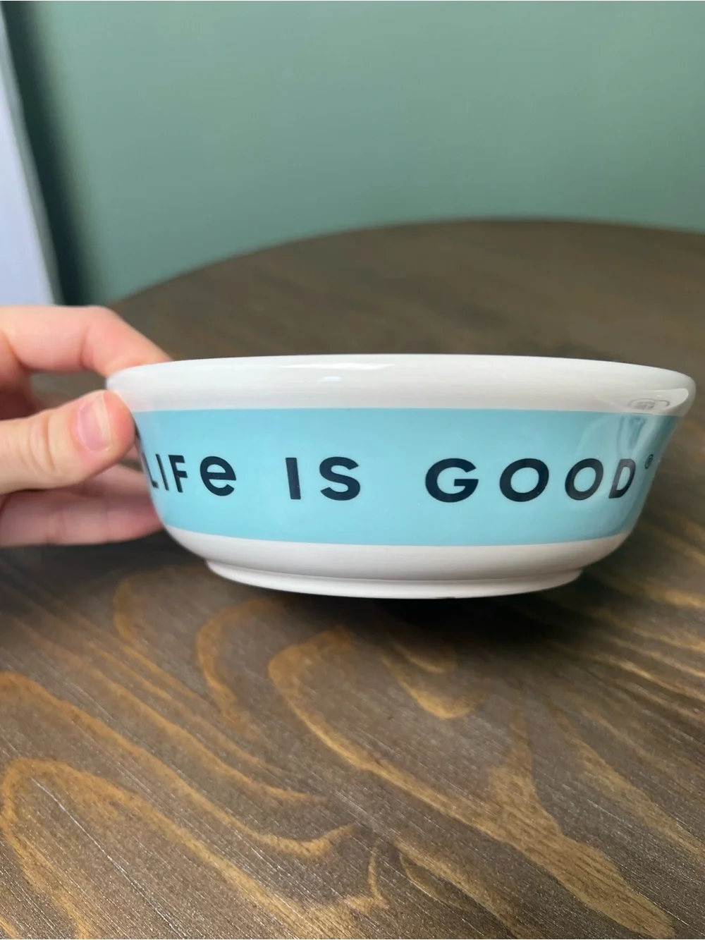 Life Is Good Ceramic Pet Food Water Bowl Set 6” Cat Dog Outdoors Gorpcore